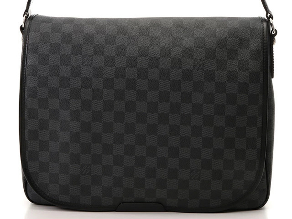 LOUIS VUITTON District Shoulder Bag Damier Graphite Black Canvas